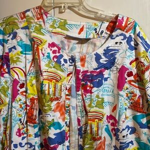 Women 2x light weight jacket Liz and Me multi color